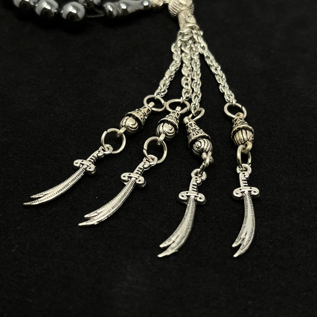 Zülfikar Hand-Tesbih – Hämatitschwarz