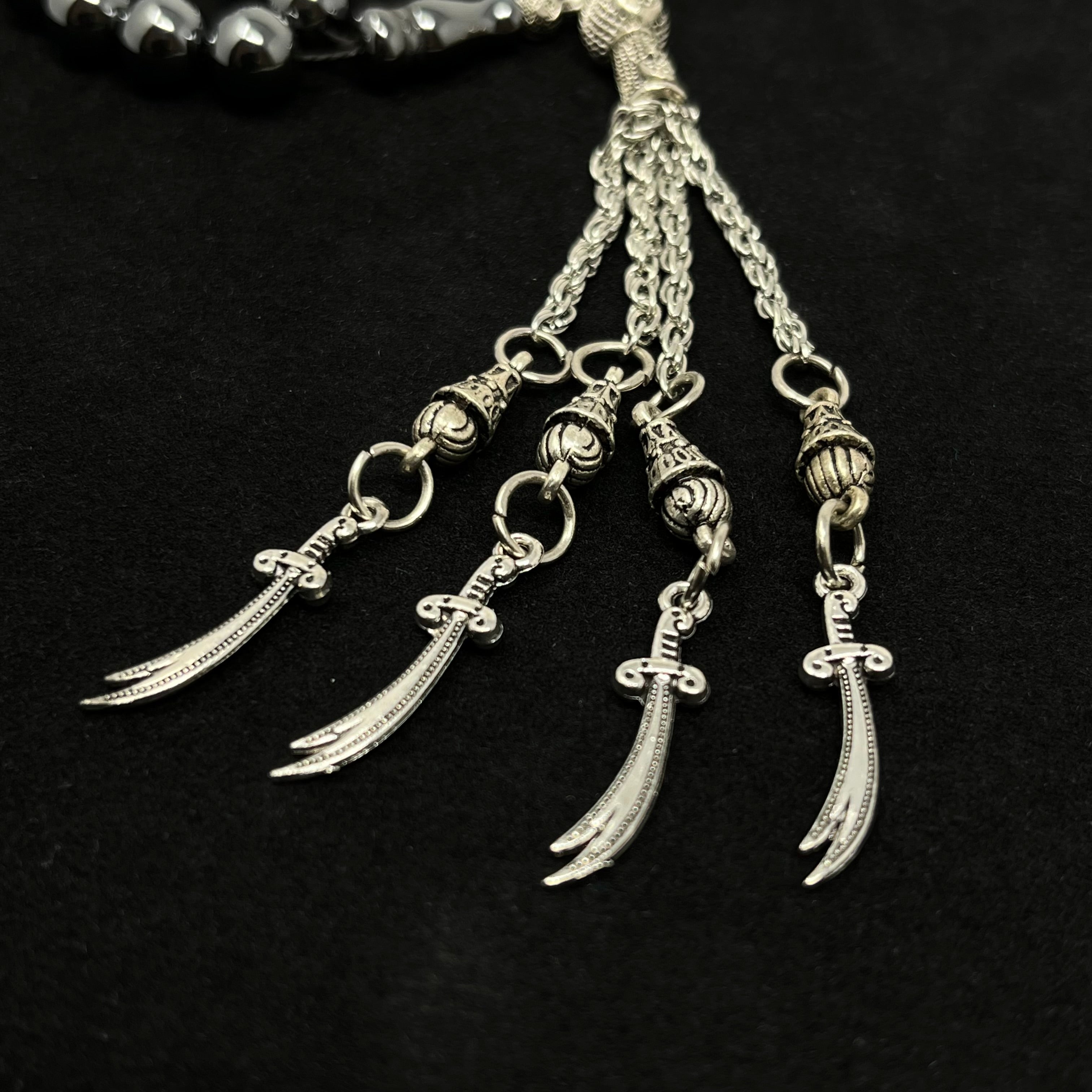 Zülfikar Hand-Tesbih – Hämatitschwarz