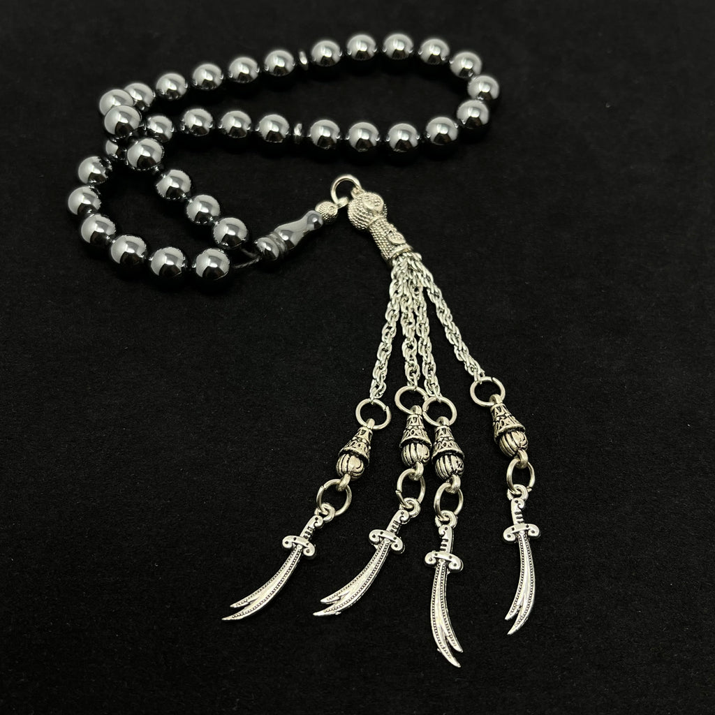 Zülfikar Hand-Tesbih – Hämatitschwarz